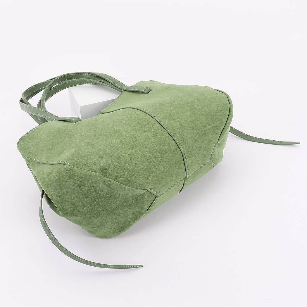 The Mel Suede Tote: Fall Green