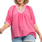 (P) Contemporary Puff Sleeve Pink Top