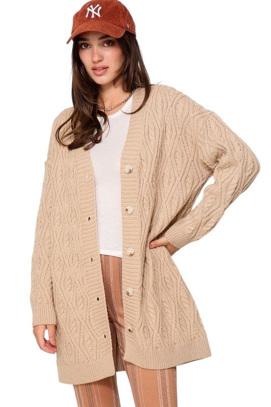 Passing Through Taupe Cardigan