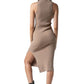 Much To Do Taupe Knit Dress