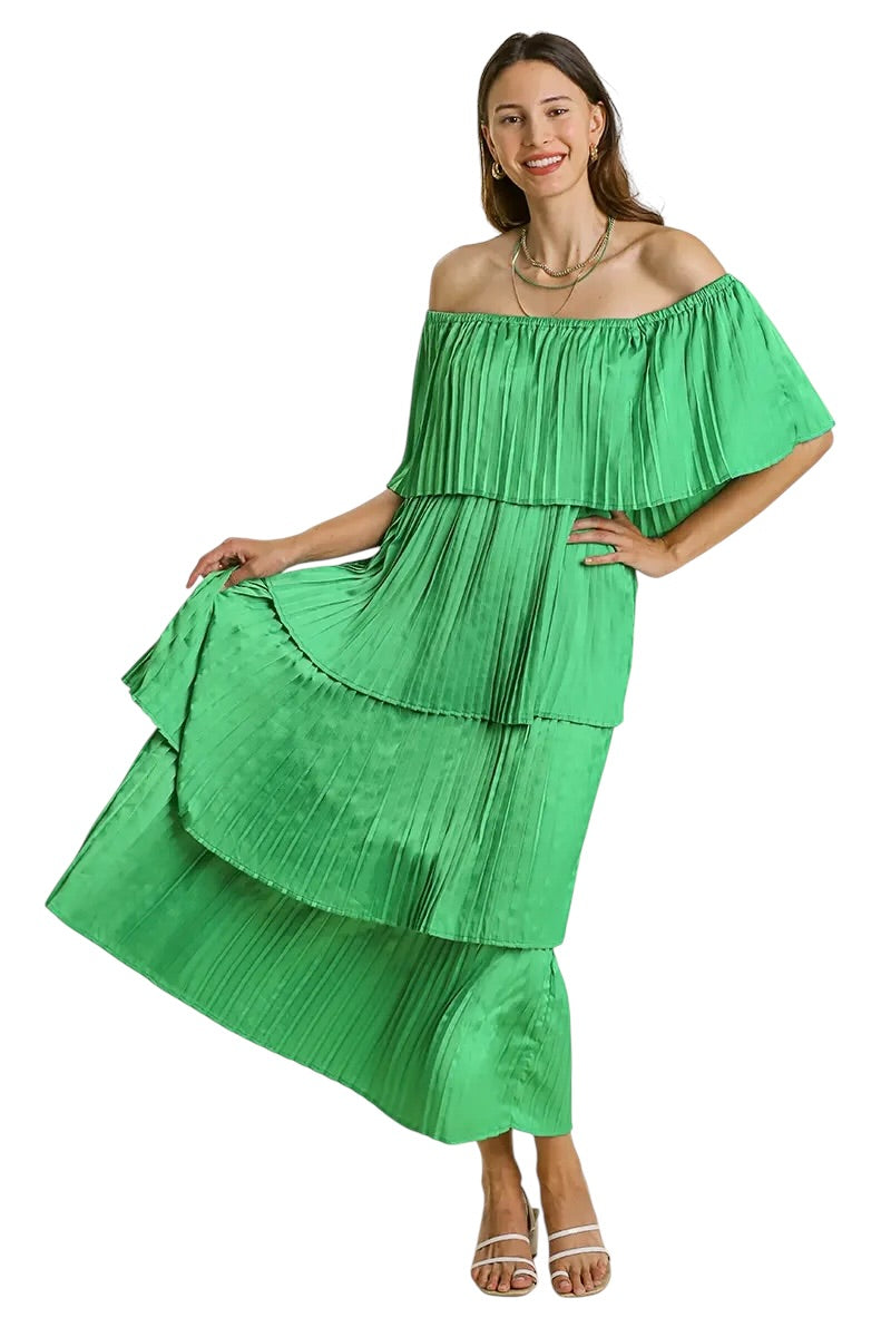 Elevated Satin Kelly Green Maxi