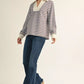Raisin Denim Contrast Top