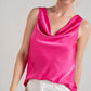Keep Me Smiling Pink Satin Top