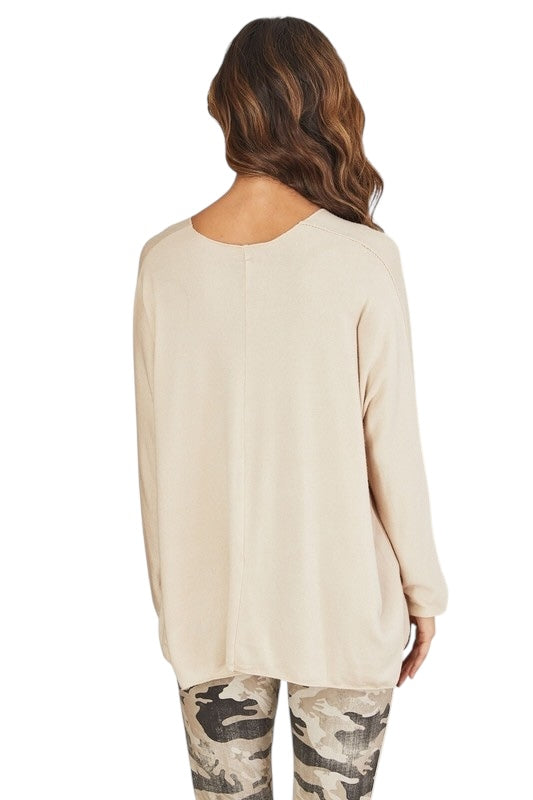 Tan: A Gentle Life Sweater Top