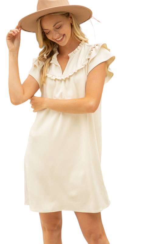 Unbelievable Beauty Cream Mini Dress