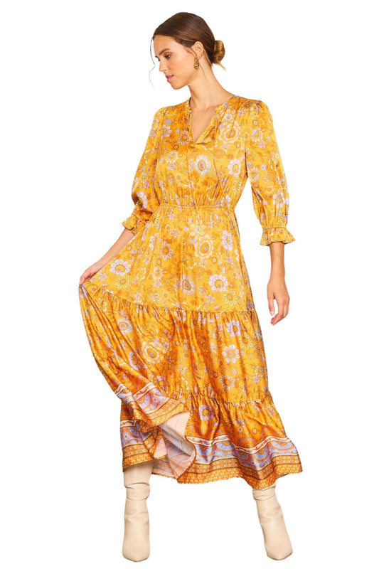 Blossom Breeze Mustard Dress
