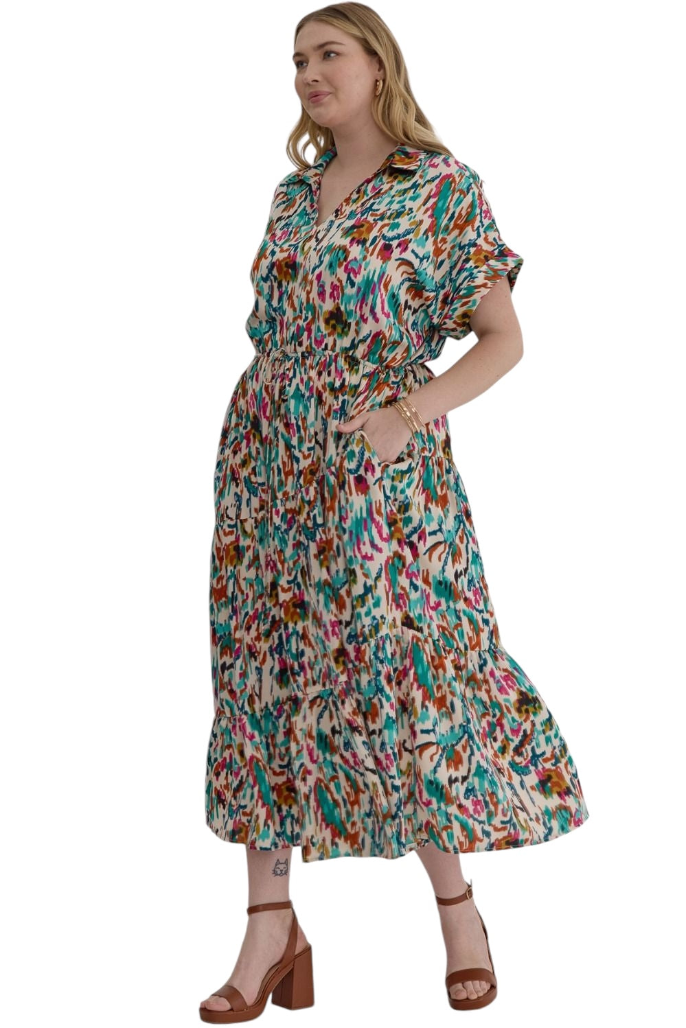 Change Of Pace Ivory Seafoam Maxi Dress