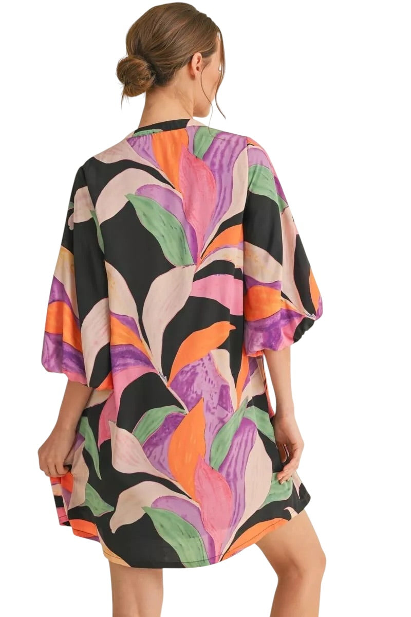 Satin Luxe Printed Mix Dress