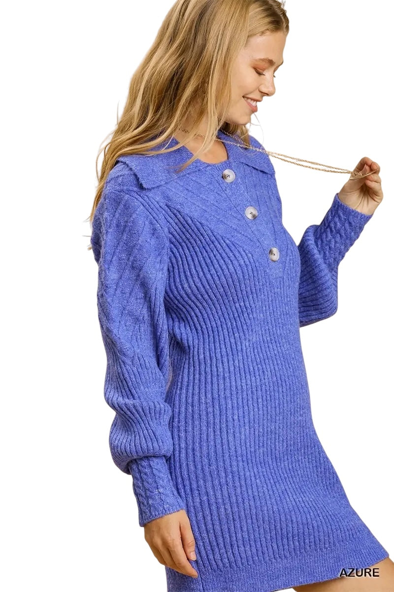 Winter Wonderland Blue Sweater Dress