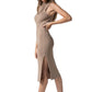 Much To Do Taupe Knit Dress