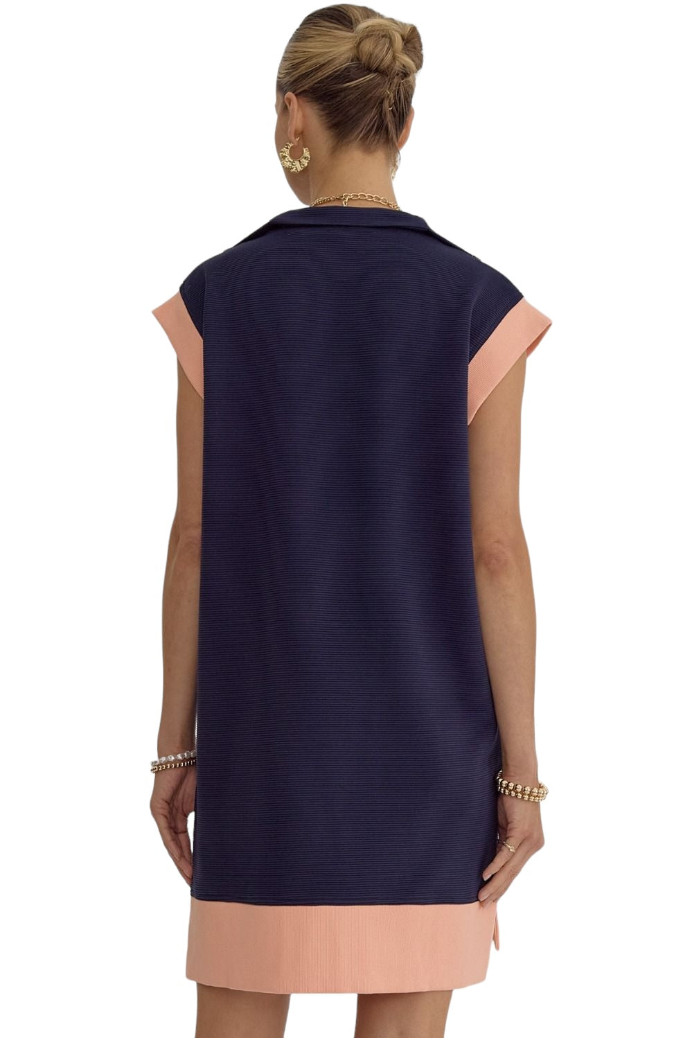 Refresh & Reset Navy Color Mix Dress