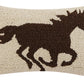 Racehorse Brown Silhouette Hook Pillow