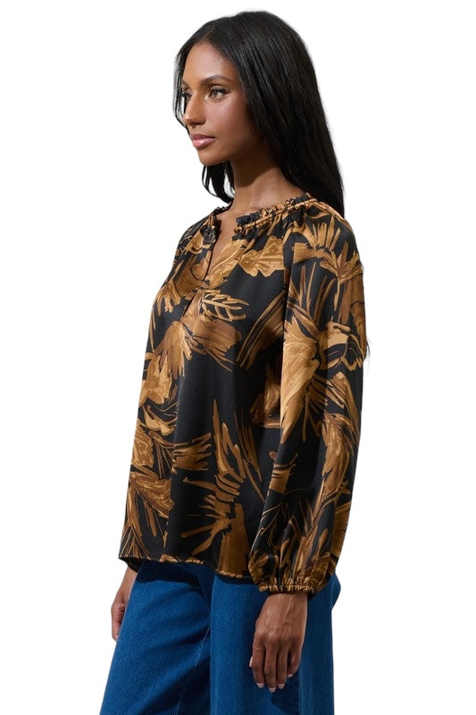 Endless Goals Brown Mix Print Blouse