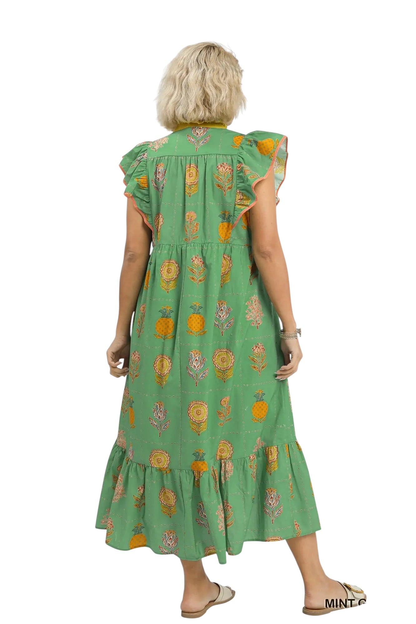 (P) Elevated Vacation Mint Mix Midi Dress