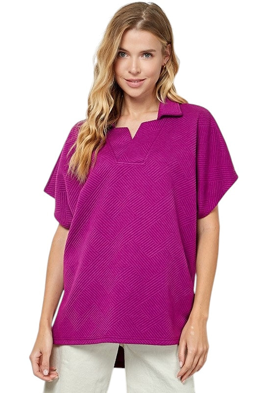 Highlight Of Fall Magenta Top