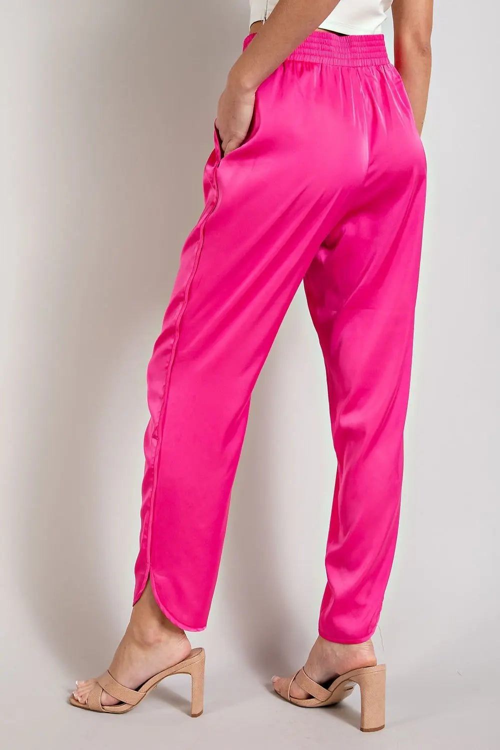 Summer Girl Pink Satin Pant