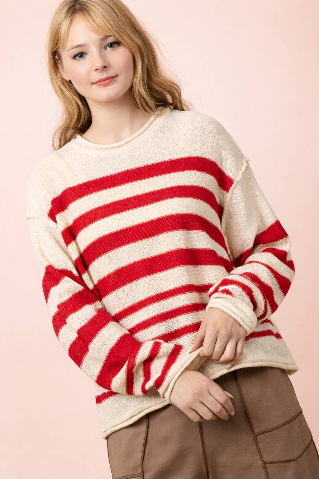 Stand By Me Tomato Knit Sweater