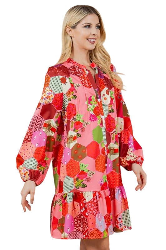 Patchwork Perfection Mixed Dress
