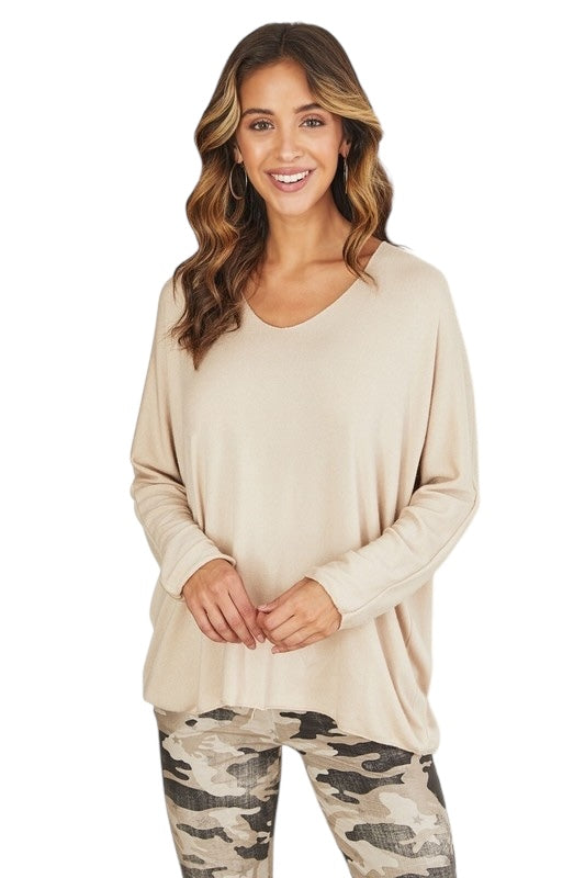 Tan: A Gentle Life Sweater Top