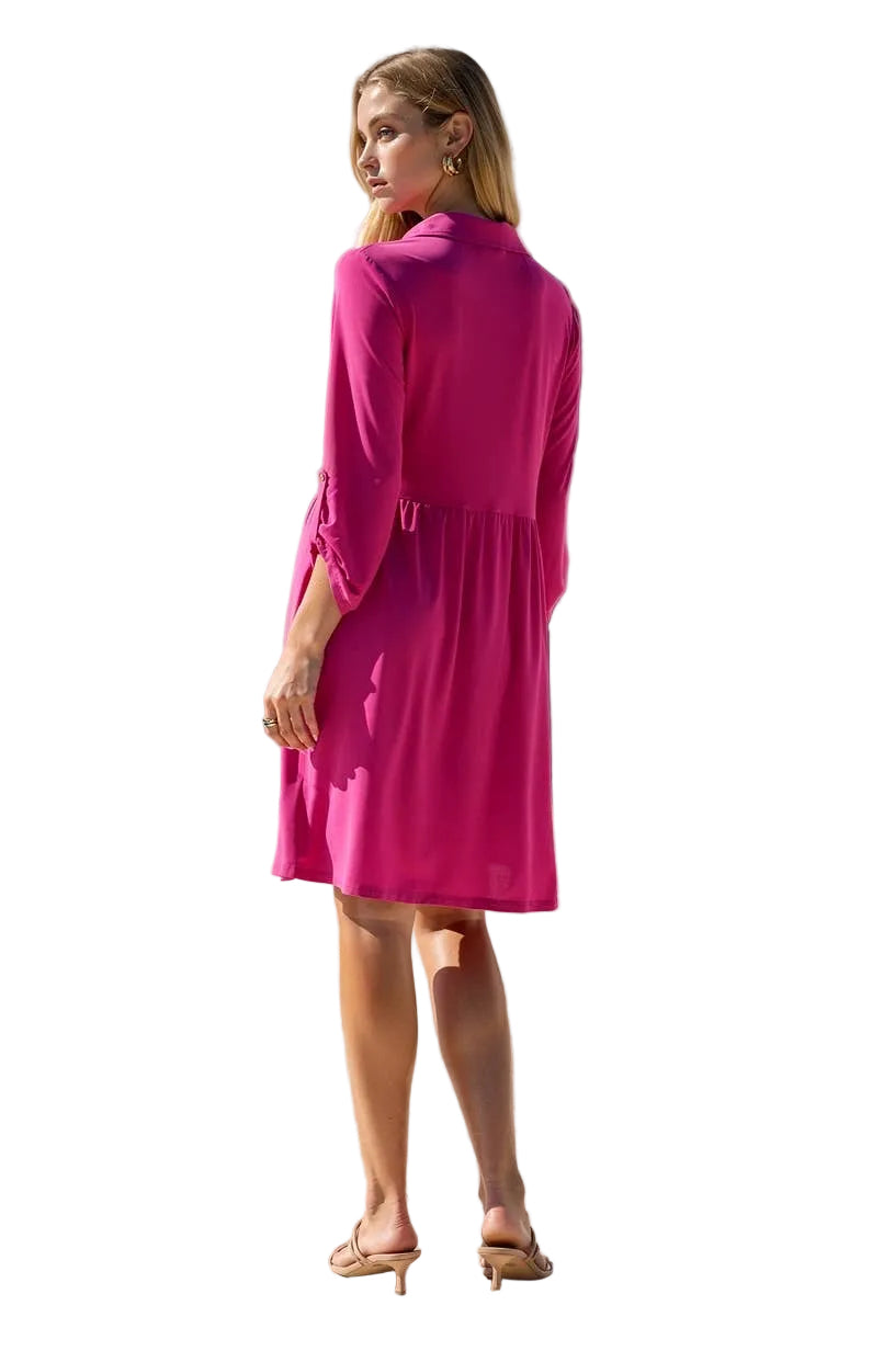 Linda Pink Collared Dress
