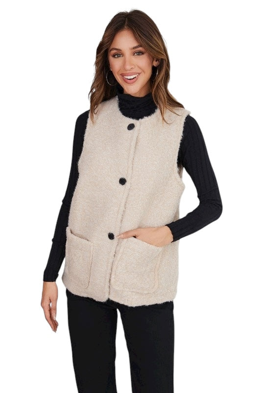 Warm Up To Me Beige Vest