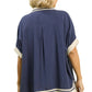 Everyday Chic Blue Linen Top