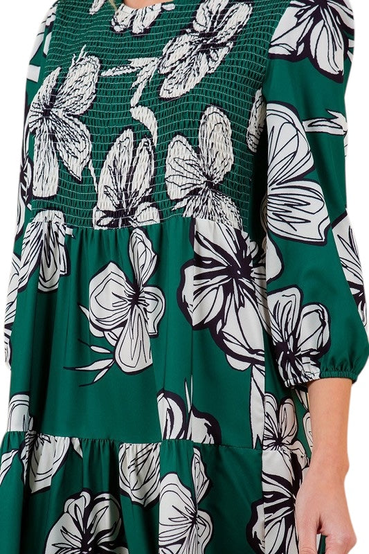 Make It Right Green Printed Dress