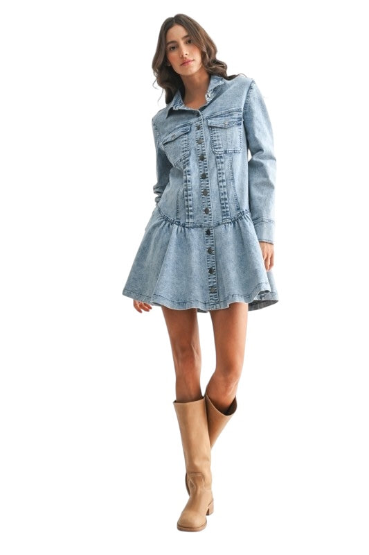 Already Decided Denim Dress