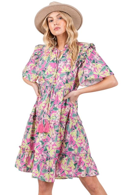 Garden Party Sage Floral Dress