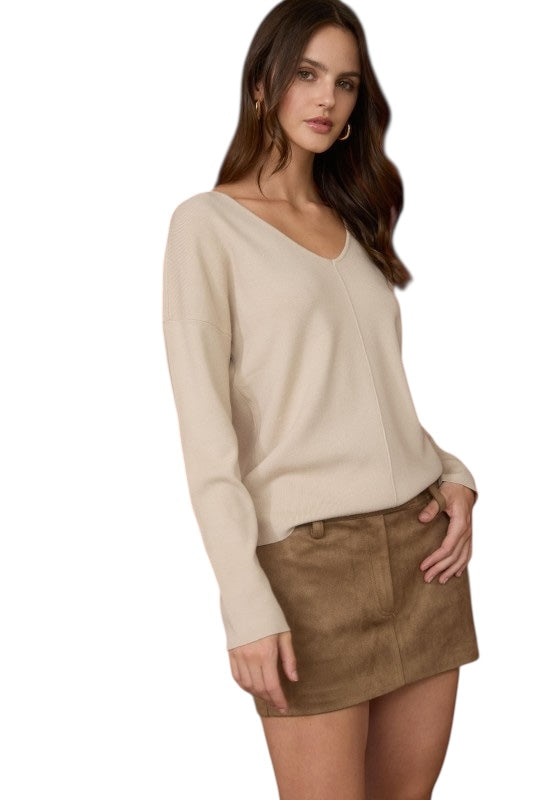 Please Tell Me Cream Sweater
