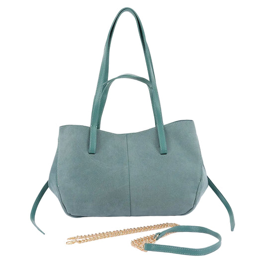 The Mel Suede Tote: Ocean