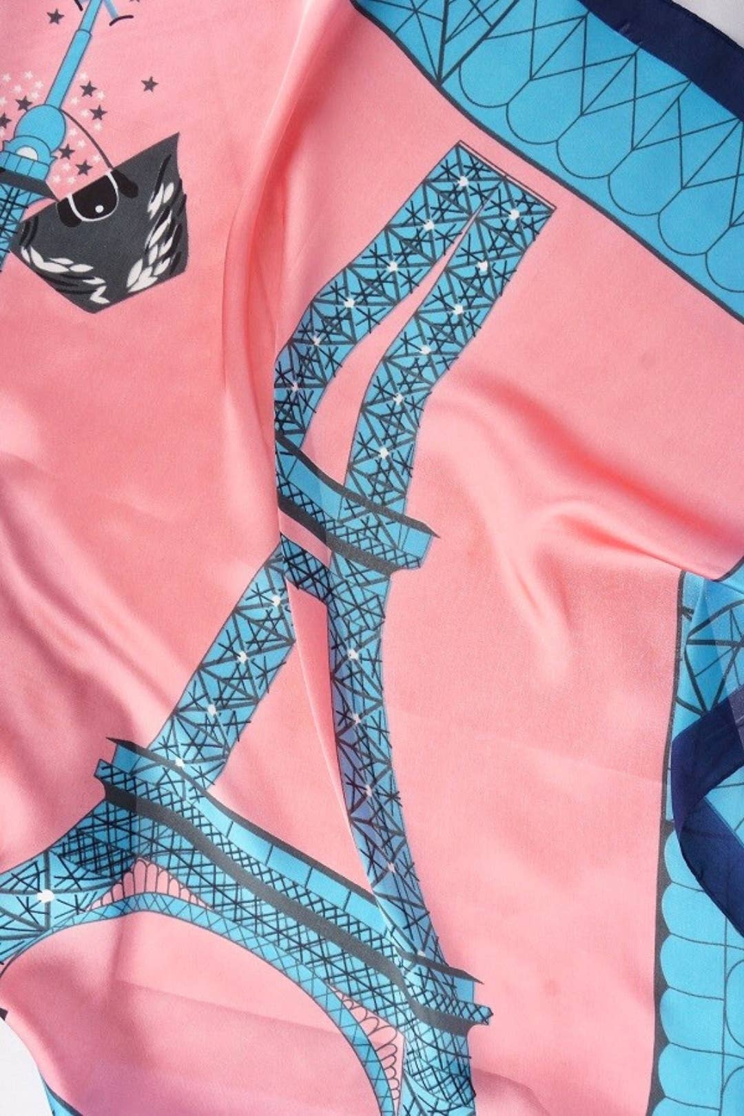 Satin Neckerchief: Sky/Pink