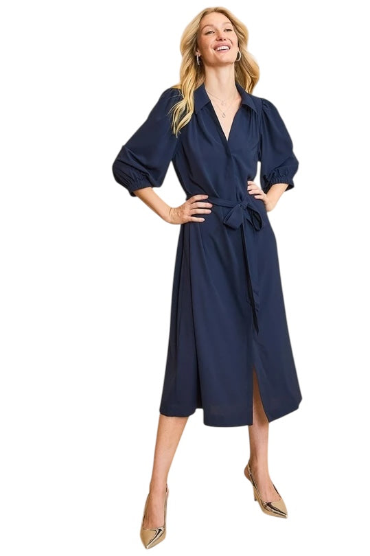 It Just Clicked Navy Midi Dress