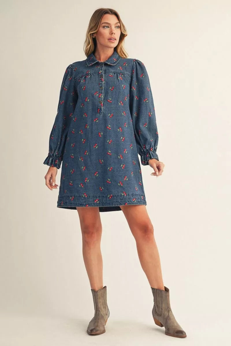 Sweet Thrills Denim Dress Small