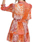Elegant Smocked Orange Mix Dress