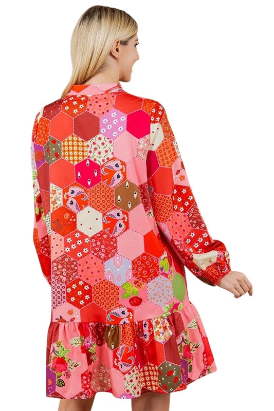 Patchwork Perfection Mixed Dress