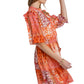 Elegant Smocked Orange Mix Dress