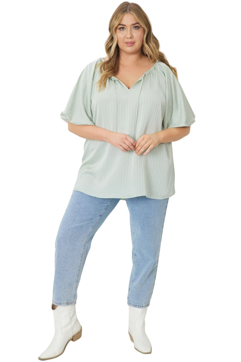 Plus One: Choose Happiness Mint Top