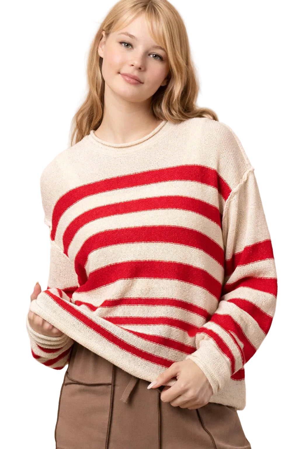Stand By Me Tomato Knit Sweater