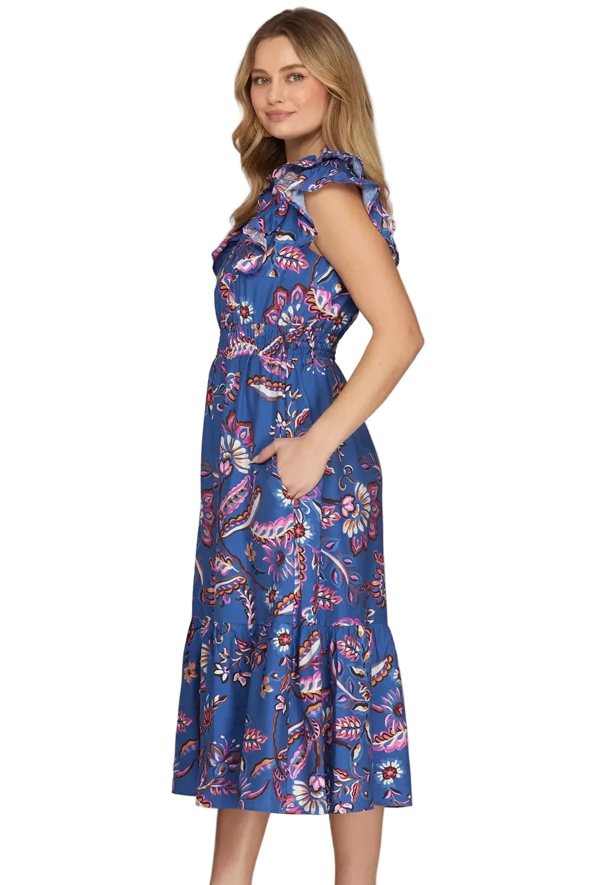 Give In To Me Blue Mix Dress