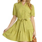 Chic Spring Lime Belted Dress