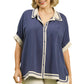 Everyday Chic Blue Linen Top