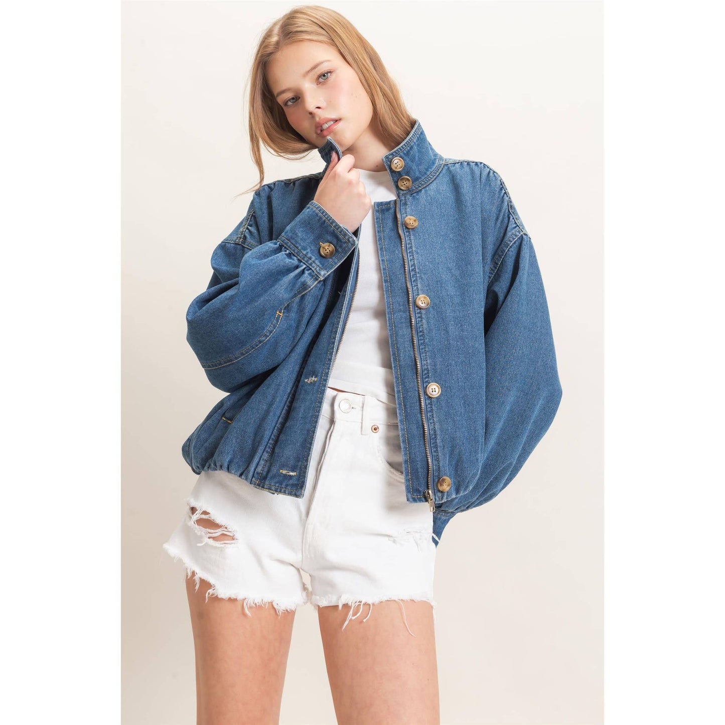 The Midland Denim Bomber Jacket