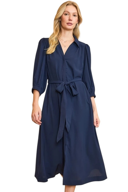 It Just Clicked Navy Midi Dress