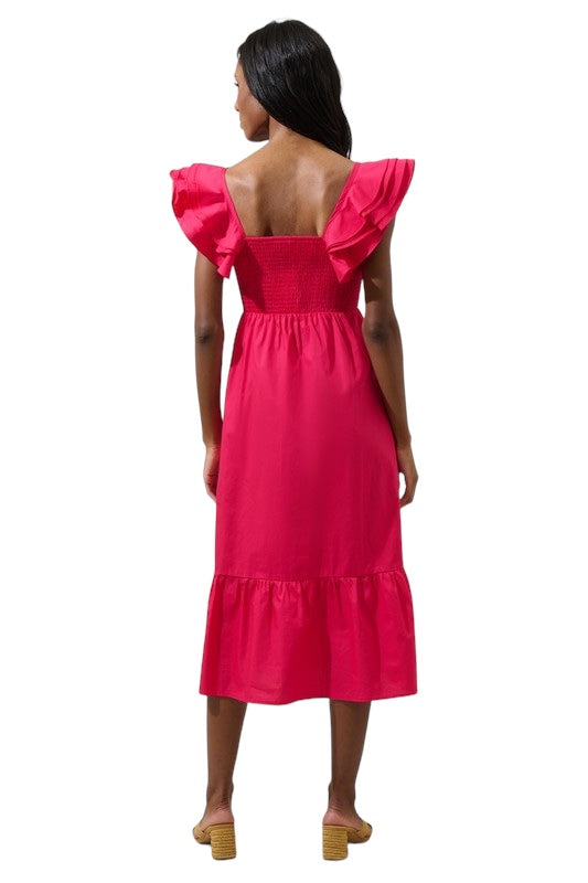 Safe To Say Hot Pink Midi Dress