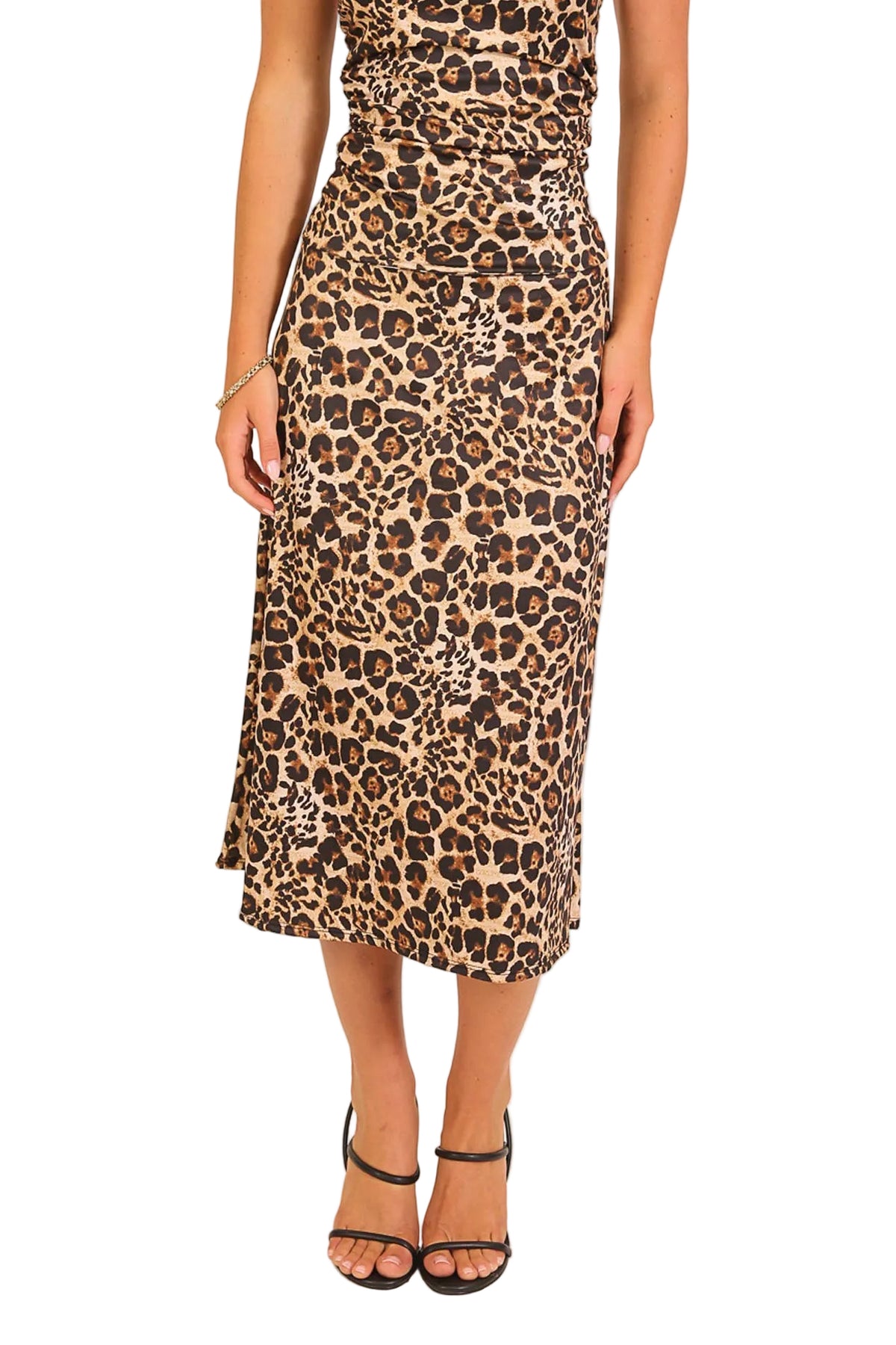 Wild Side Satin Midi Skirt