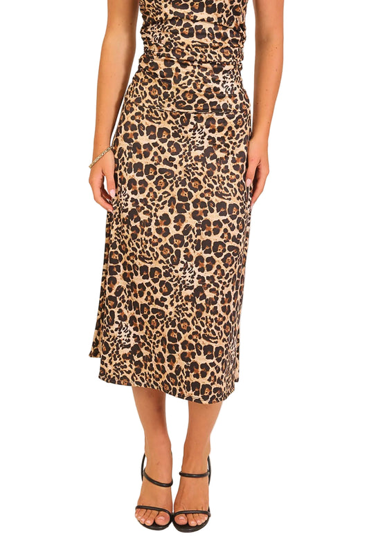 Wild Side Satin Midi Skirt