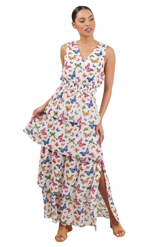 Somewhere Up Above Tiered Dress