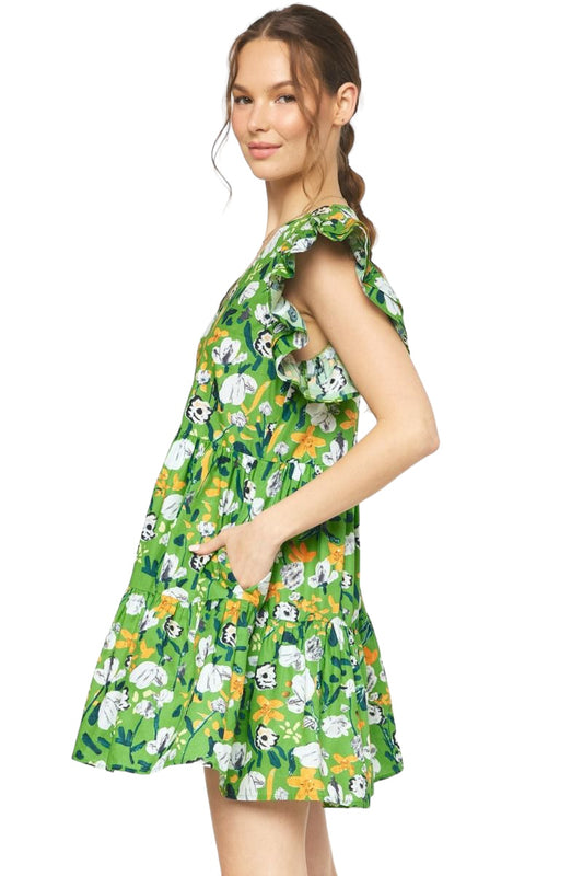 Joy In Everyday Green Floral Dress