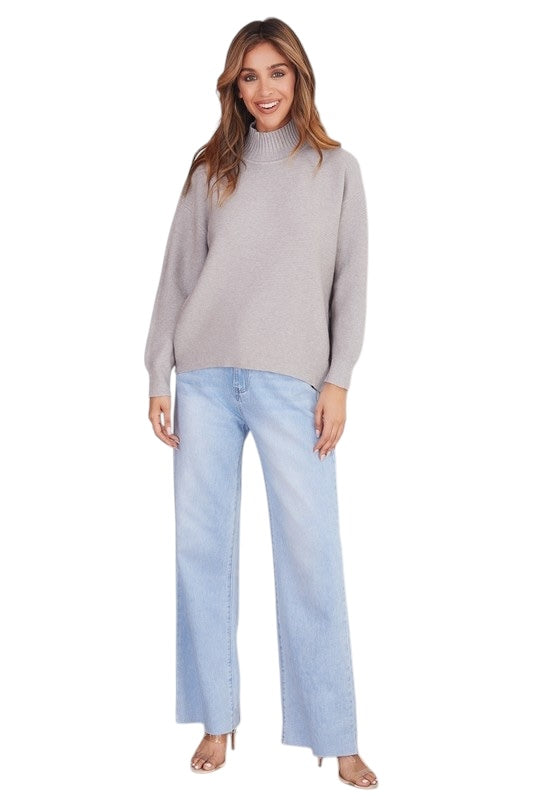 She Stuns In Solids Sweater